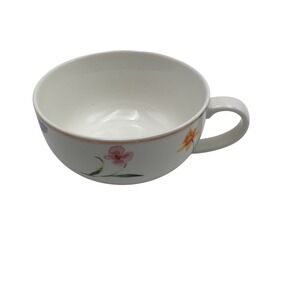 Grace Teaware Fine Porcelain Floral Teacup Gold Rim Watercolor Flowers White